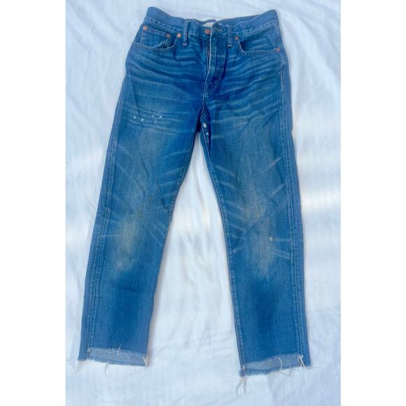Madewell The Perfect Vintage Women's Size 28 Medium Wash Raw Hem Jeans - Picture 1 of 12
